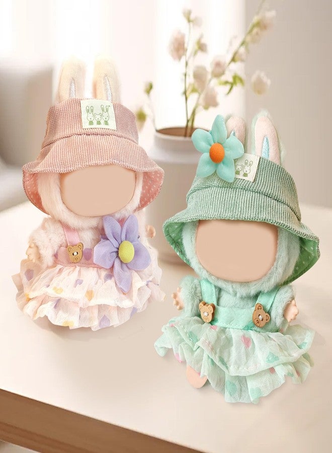 NUJOLI 17cm Doll Clothes Set, 3 Pieces Dress Hat Skirt Outfit Set for 1st/2nd/3rd La bu Doll, Stylish Flower Doll Hat Clothing Set - Image 2